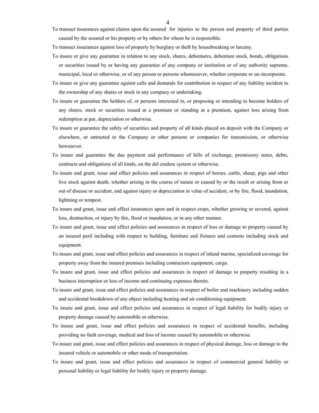 Format Of Main Object Clause of Various Types of Companies as Per