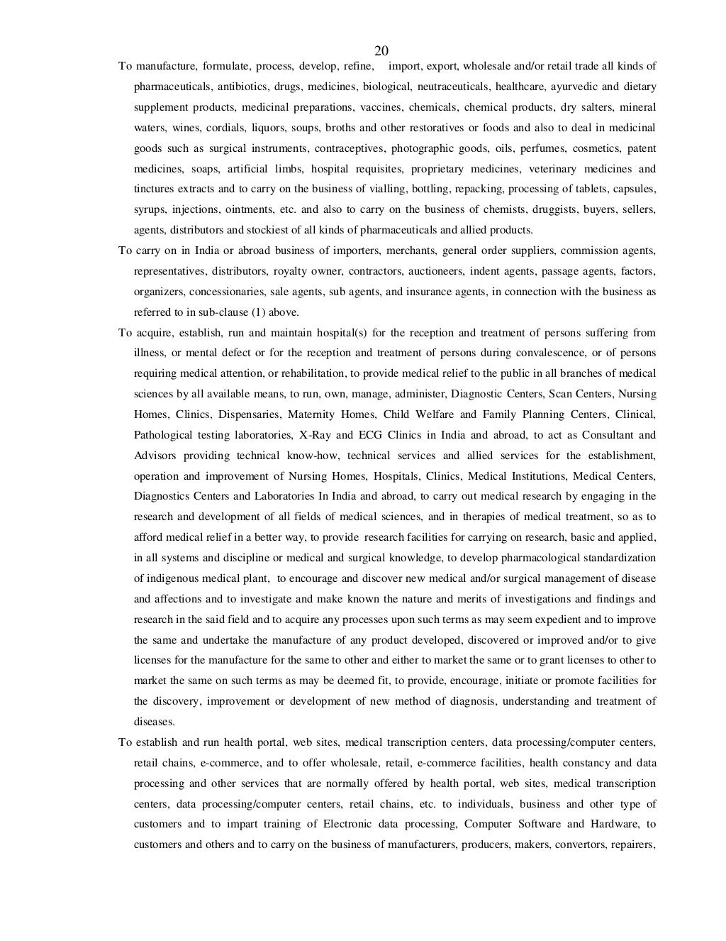 Format Of Main Object Clause of Various Types of Companies as Per Com…