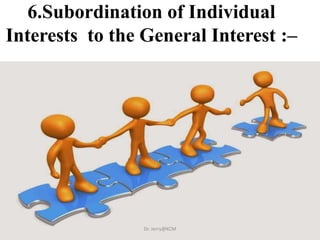 6.Subordination of Individual
Interests to the General Interest :–
Dr. Jerry@KCM
 