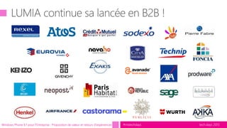 tech.days 2015#mstechdaysWindows Phone 8.1 pour l'Entreprise : Proposition de valeur et retours d'expériences
 