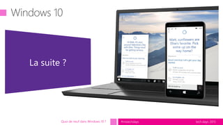 tech.days 2015#mstechdaysQuoi de neuf dans Windows 10 ?
 