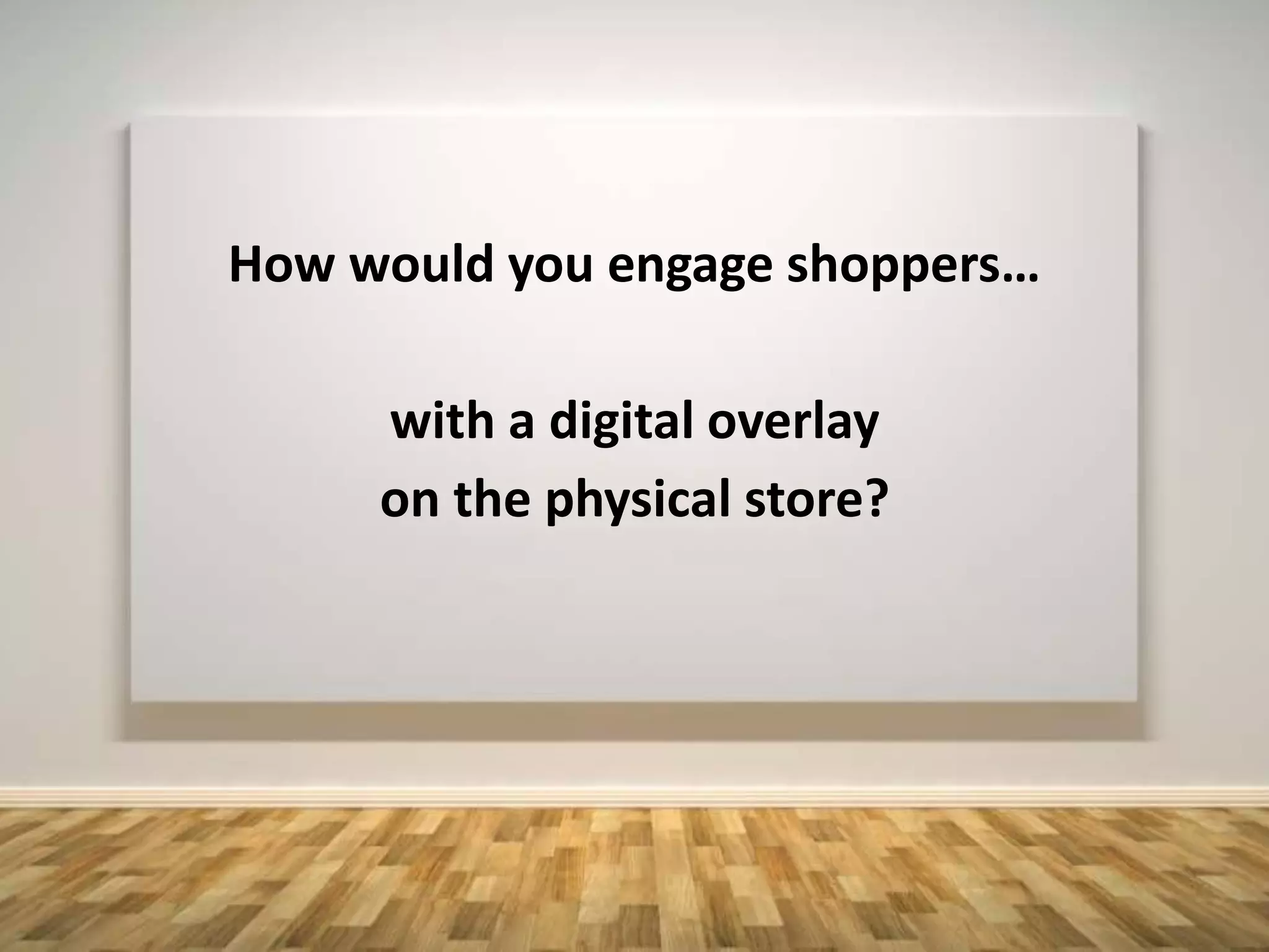 How would you engage shoppers…
with a digital overlay
on the physical store?