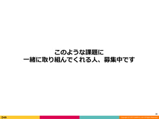 Copyright (C) 2017 DeNA Co.,Ltd. All Rights Reserved.
このような課題に
一緒に取り組んでくれる人、募集中です
22
 