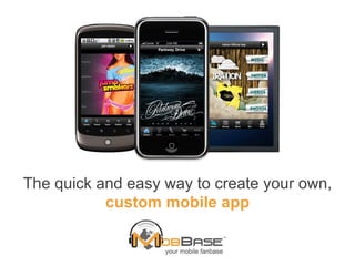 The quick and easy way to create your own, custom mobile app 