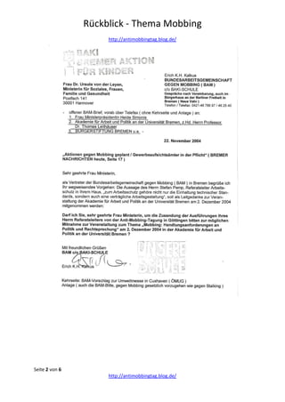 Rückblick - Thema Mobbing
http://antimobbingtag.blog.de/
Seite 2 von 6
http://antimobbingtag.blog.de/