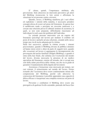 Il Mobbing Secondario e gli effetti sulla prole in età evolutiva - Tesi di Laurea. Relatore Matteo Villanova – (2010) Ma. ...
