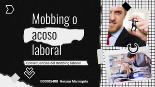 Mobbing o
acoso
laboral
Consecuencias del mobbing laboral
000005408 Herson Marroquin
 