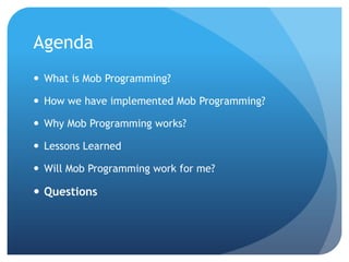 We help small businesses succeed.
Will Mob Programming Work For
Me?
TL;DR It Depends
 