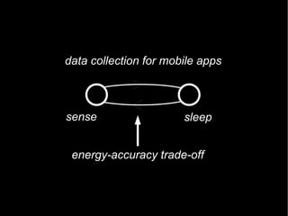 data collection for mobile apps
sense sleep
energy-accuracy trade-off
 