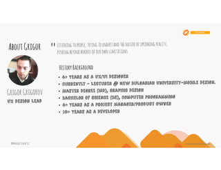 Mobcon 2016 UX/UI Workshop - From pixels to people