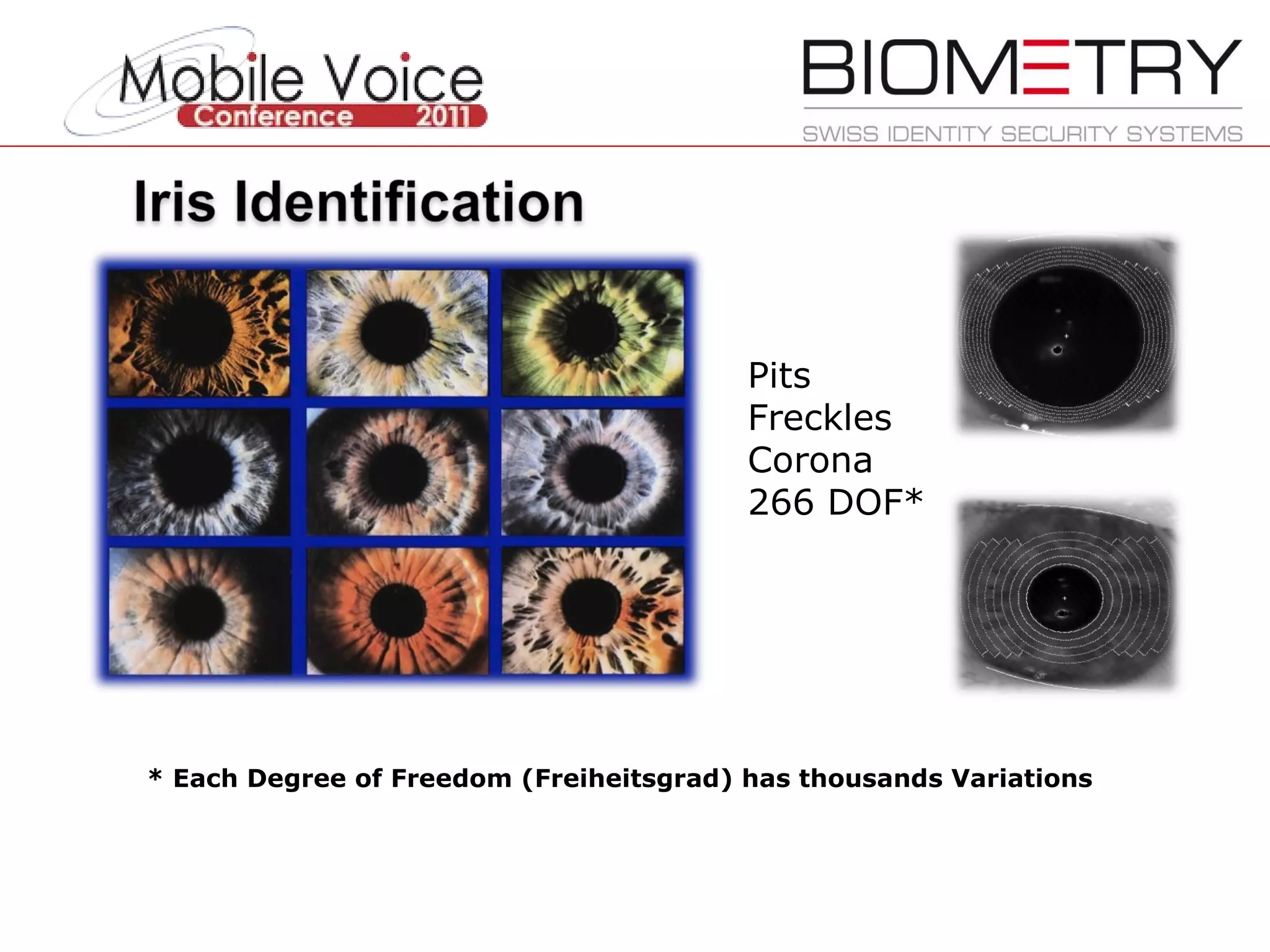 Pits Freckles Corona 266 DOF* * Each Degree of Freedom (Freiheitsgrad) has thousands Variations 