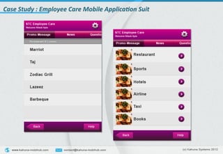 Case	
  Study	
  :	
  Employee	
  Care	
  Mobile	
  Applica6on	
  Suit	
  
 