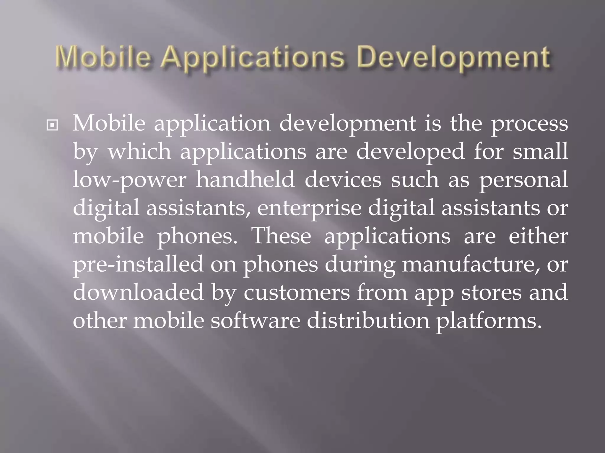 Introduction To Mobile Application Development | PPTX