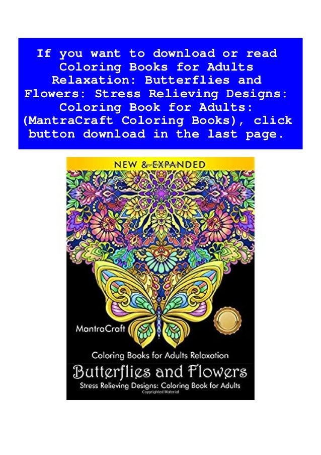 Download Mobiepub Coloring Books For Adults Relaxation Butterflies And Flowe