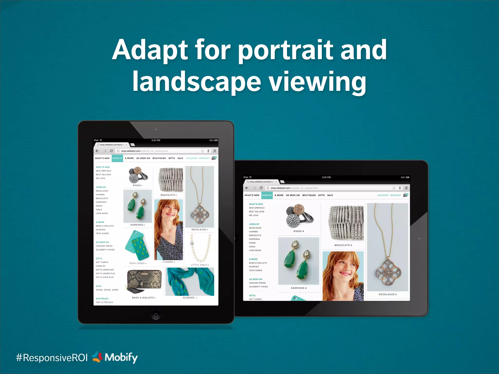 Adapt for portrait and
landscape viewing
#ResponsiveROI
 