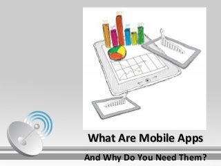 What Are Mobile AppsWhat Are Mobile Apps
And Why Do You Need Them?
 