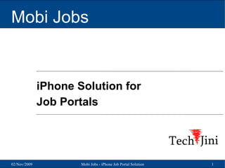 Mobi Jobs iPhone Solution for Job Portals 