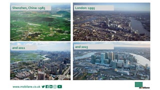 www.mobilane.co.uk
Shenzhen, China: 1985
and 2011
London: 1995
and 2015
 