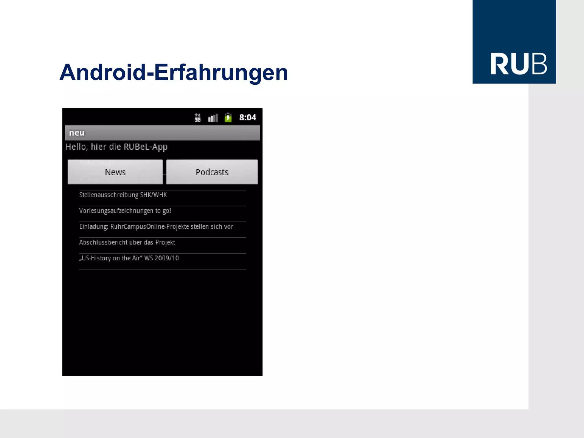 Android-Erfahrungen
 