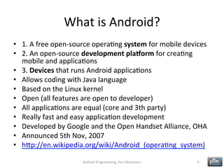 Open Handset Alliance, Android Wiki