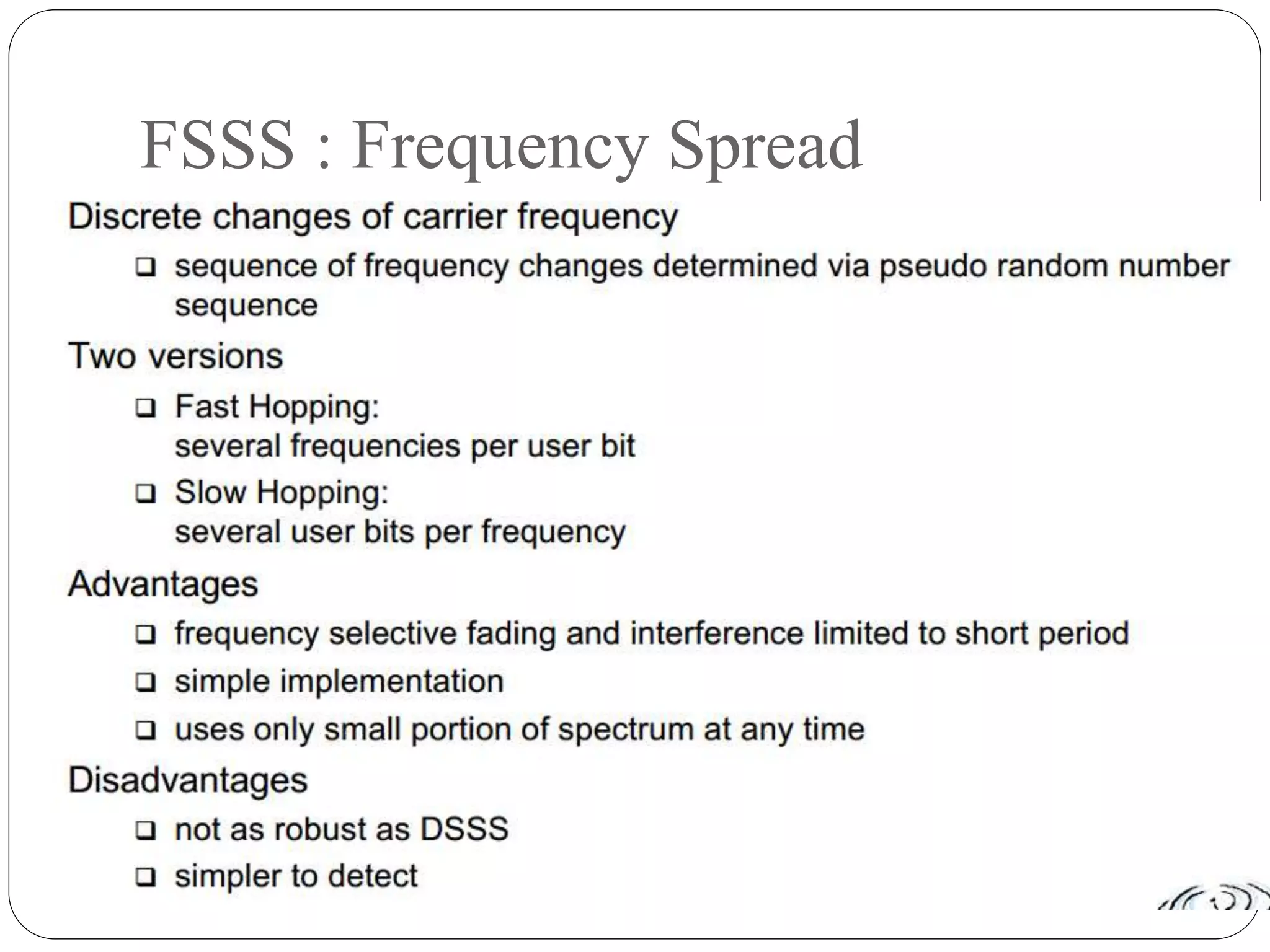 FSSS : Frequency Spread
 