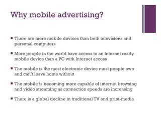 Advertising on the mobile phone