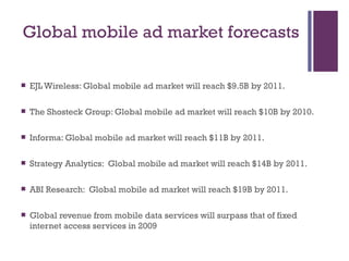 Advertising on the mobile phone