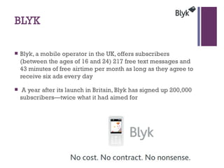 Advertising on the mobile phone