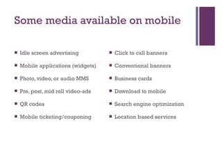 Advertising on the mobile phone