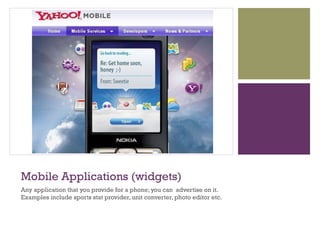 Advertising on the mobile phone