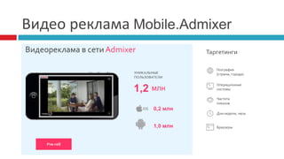 Видео реклама Mobile.Admixer
 