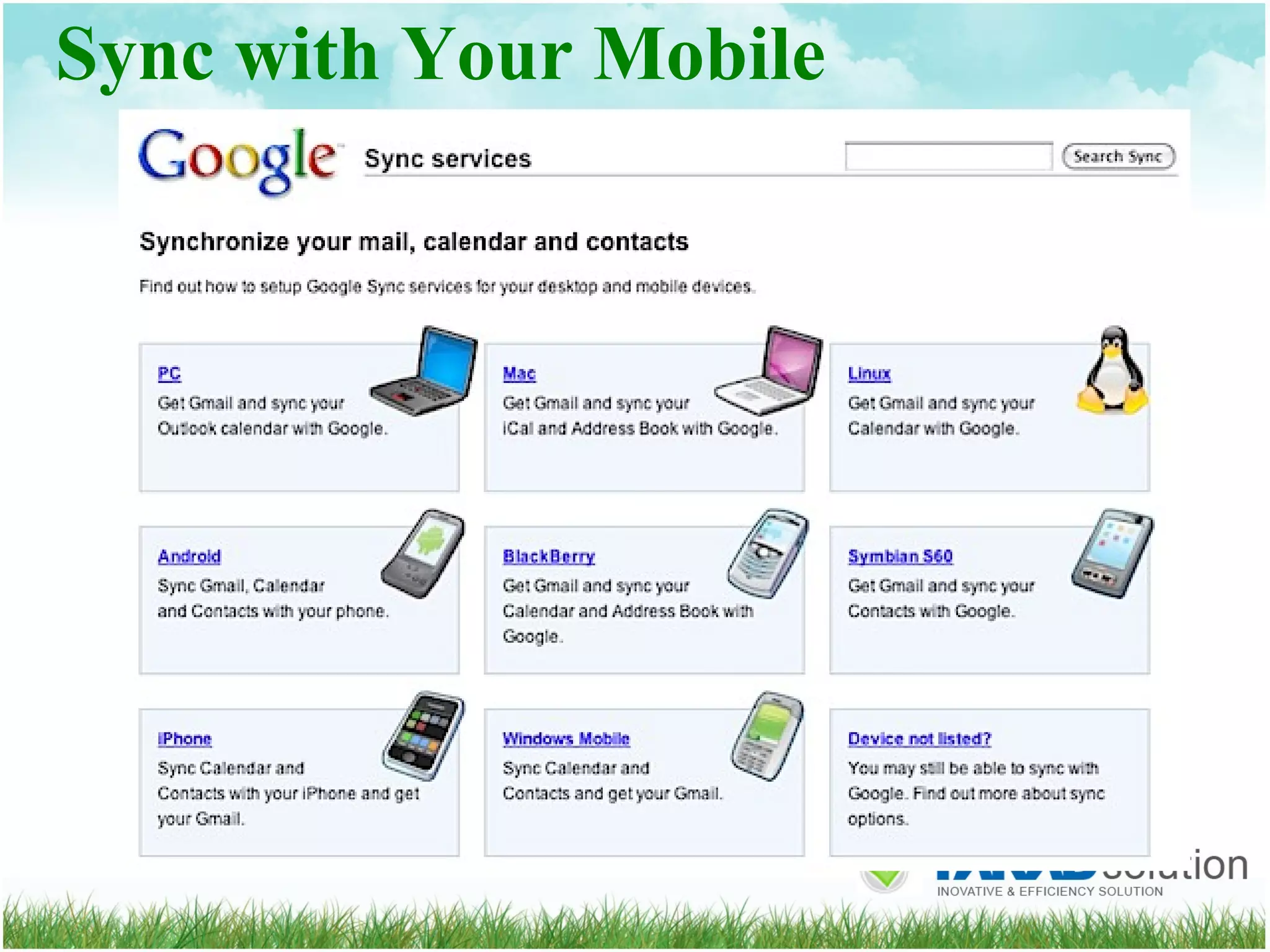 Sync with Your Mobile 