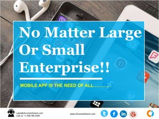 No Matter Large
Or Small
Enterprise!!
MOBILE APP IS THE NEED OF ALL…………
 