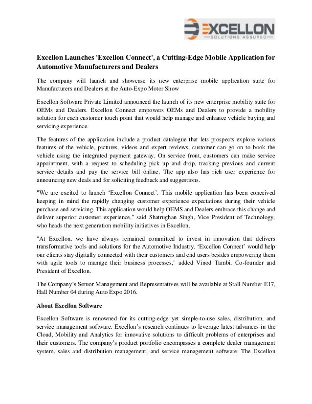 Excellon Launches 'Excellon Connect', a CuttingEdge Mobile Application