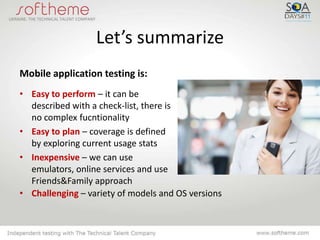 Mobile application testing | PPTX