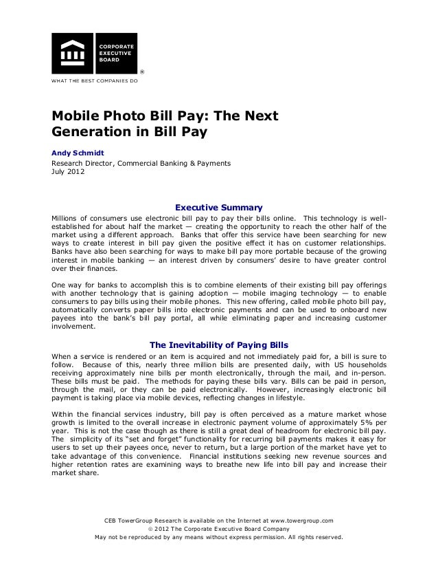 Mobile Photo Bill Pay The Next Generation In Bill Pay