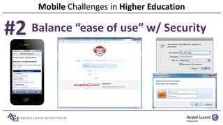Mobile Challenges in Higher Education
#2 Balance “ease of use” w/ Security
 