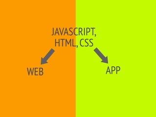 JAVASCRIPT,
       HTML, CSS

WEB                 APP
 