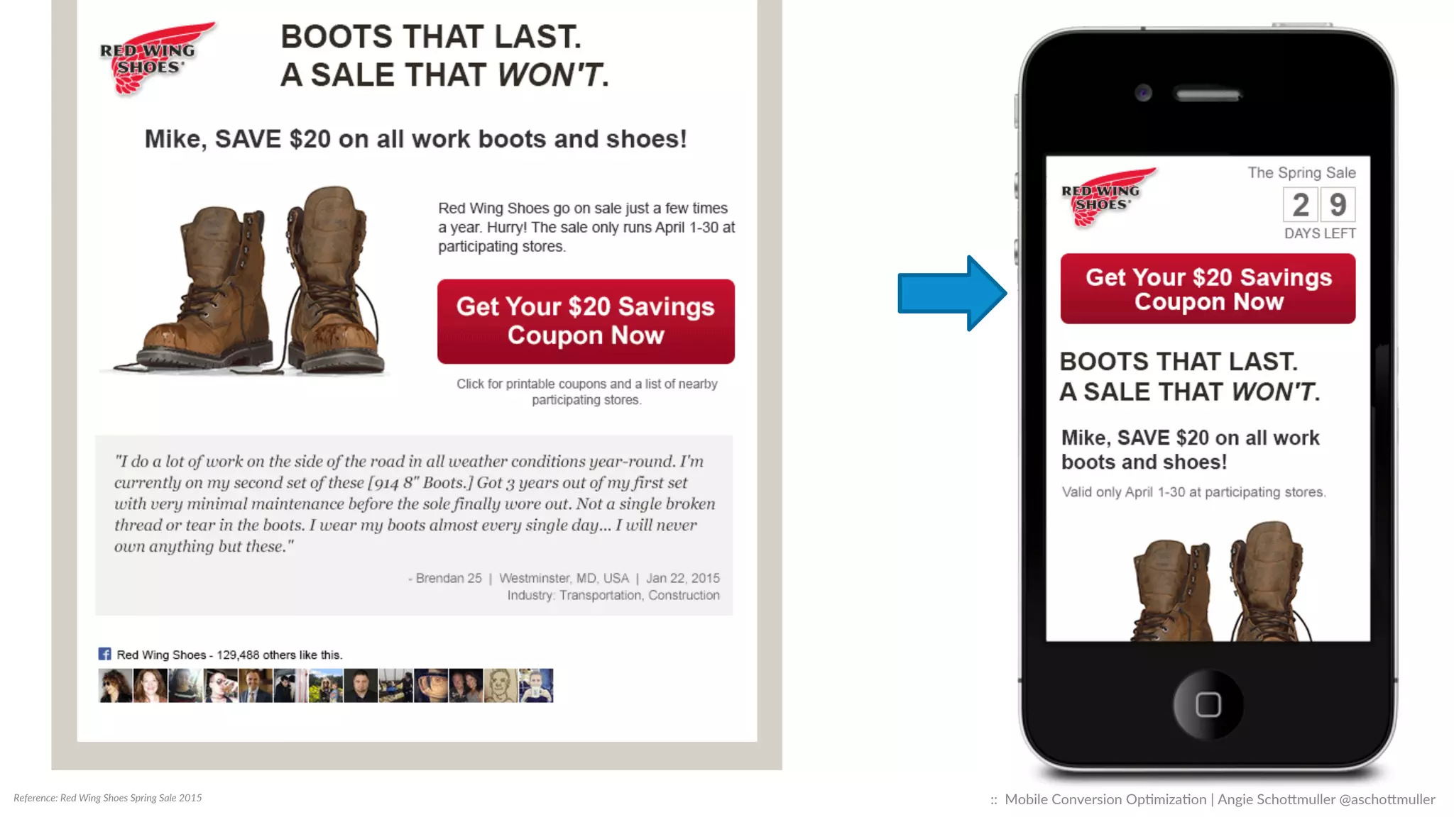 Reference:  Byer’s  LeafGuard  GuTer  System  2014  
JUMP  TO  the  FORM  
::    Mobile  Conversion  OpCmizaCon  |  Angie  SchoJmuller  @aschoJmuller  
 