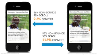 Reference:  UW-­‐Eau  Claire  Ethics  and  Boundaries  Training  2015  
A   B  
::    Mobile  Conversion  OpCmizaCon  |  Angie  SchoJmuller  @aschoJmuller  
 