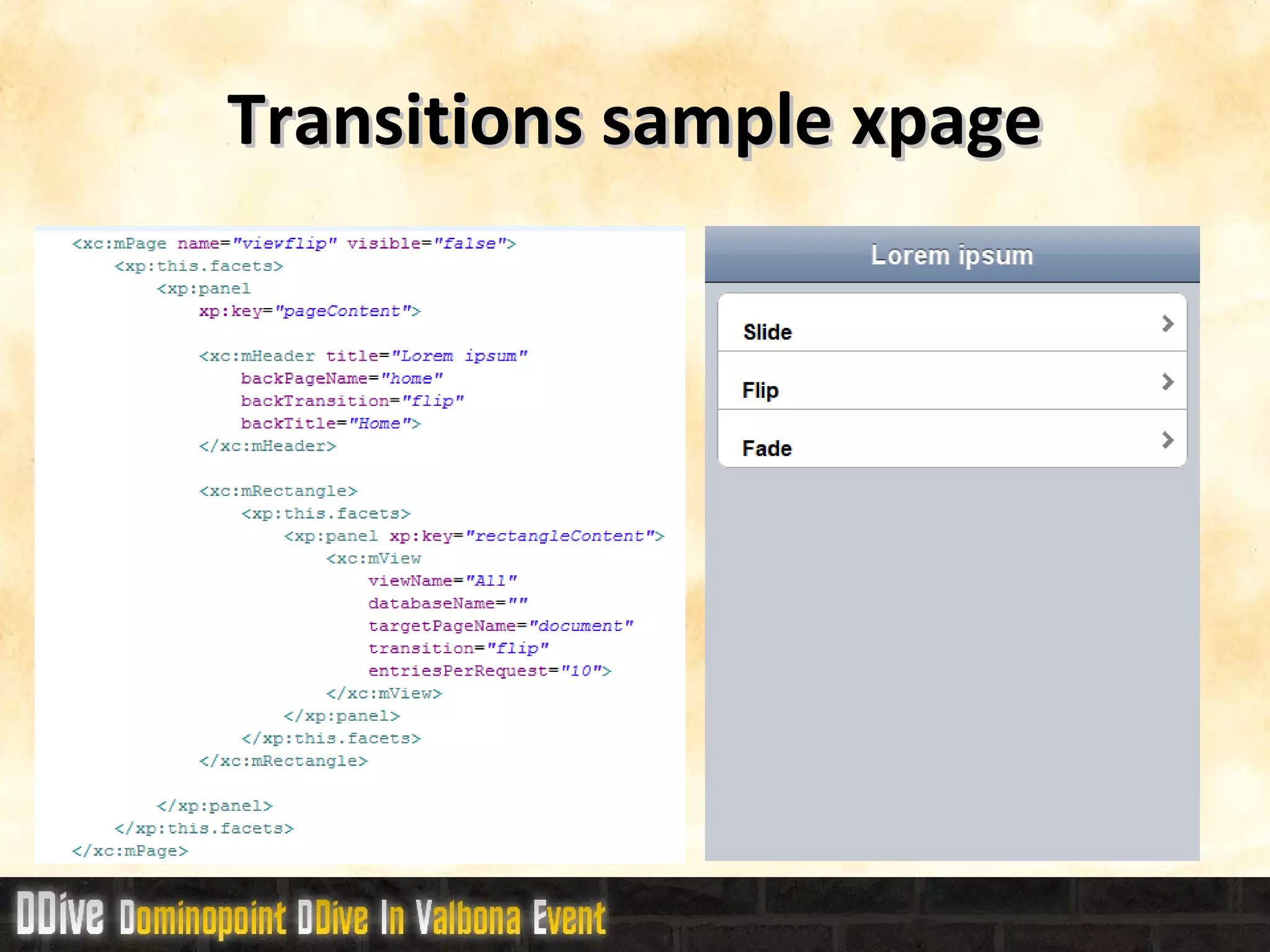 Transitions sample xpage How to implement transition effects between screens 