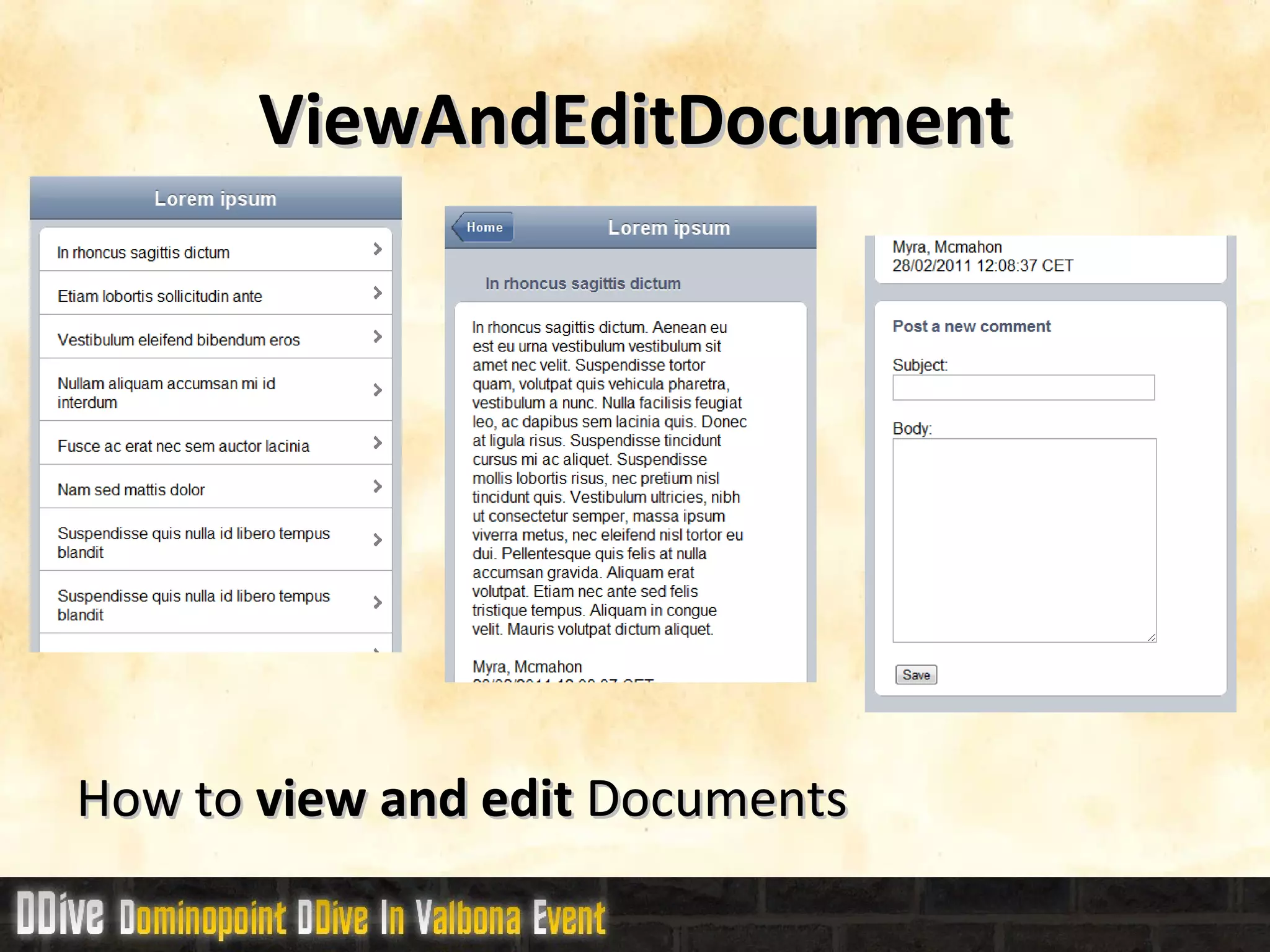 ViewAndEditDocument How to  view and edit  Documents 