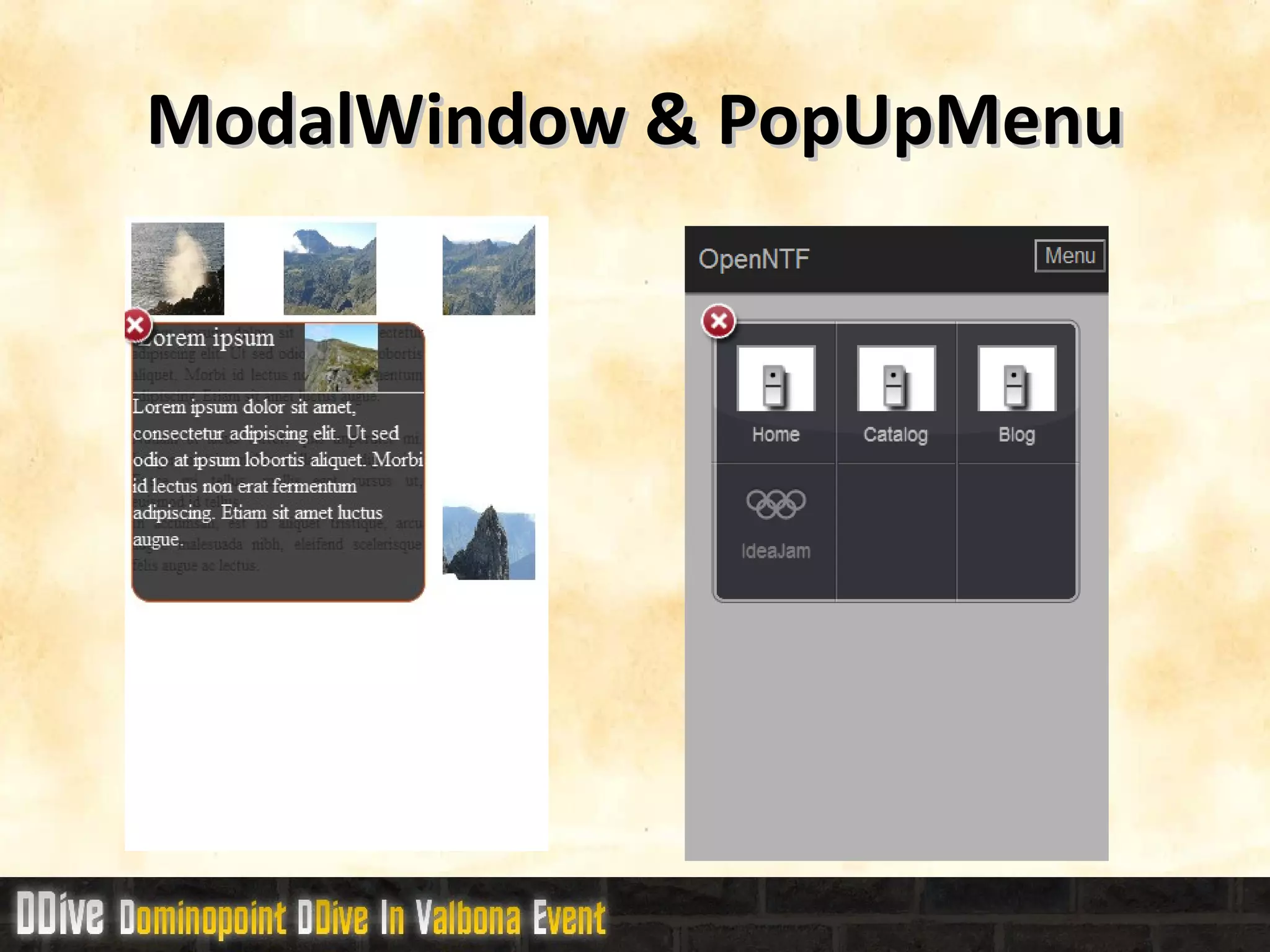 ModalWindow & PopUpMenu 