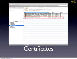 Certiﬁcates
Wednesday, December 14, 11
 