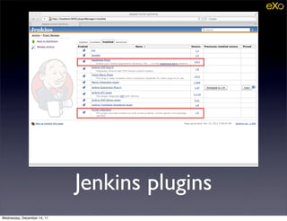Jenkins plugins
Wednesday, December 14, 11
 