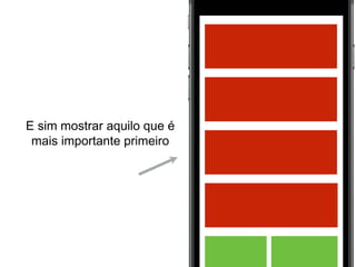 E sim mostrar aquilo que é
mais importante primeiro
 