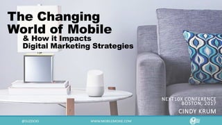 The Changing
World of Mobile
NEXT10X CONFERENCE
BOSTON, 2017
CINDY KRUM
& How it Impacts
Digital Marketing Strategies
 