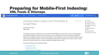 Preparing for Mobile-First Indexing:
XML Feeds & Sitemaps
 