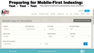 Preparing for Mobile-First Indexing:
Test - Test - Test https://www.mobilemoxie.com/tools/seo_search_simulator/
 