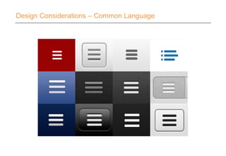 Design Considerations – Common Language
 